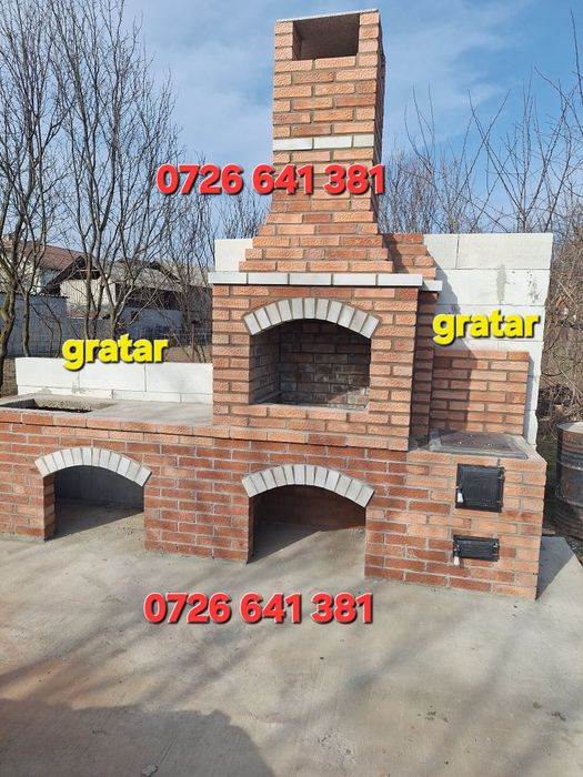 Gratar rustic de cărămidă plita țărănească cuptor