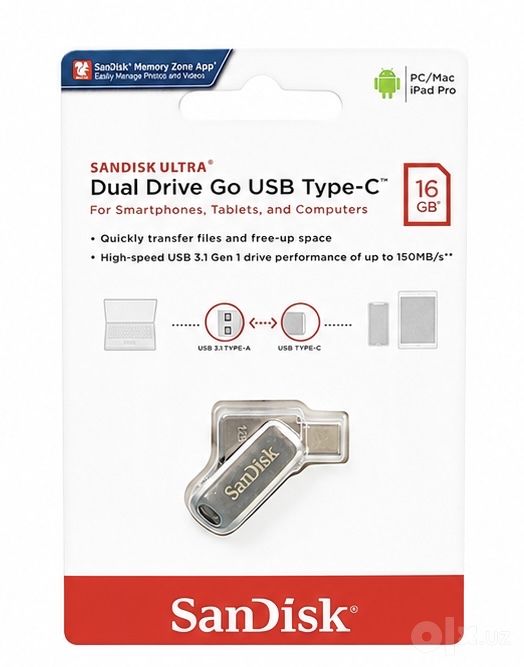 Sandisk Ultra Dual Drive Go USB Type-C /16/32/64/128 Gb /Доставка 24/7