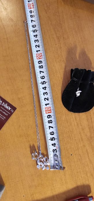 Сребърно колие с обеци