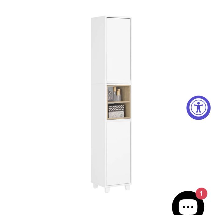 Dulap inalt baie, 170cm-coloana depozitare ingusta cu raft deschis