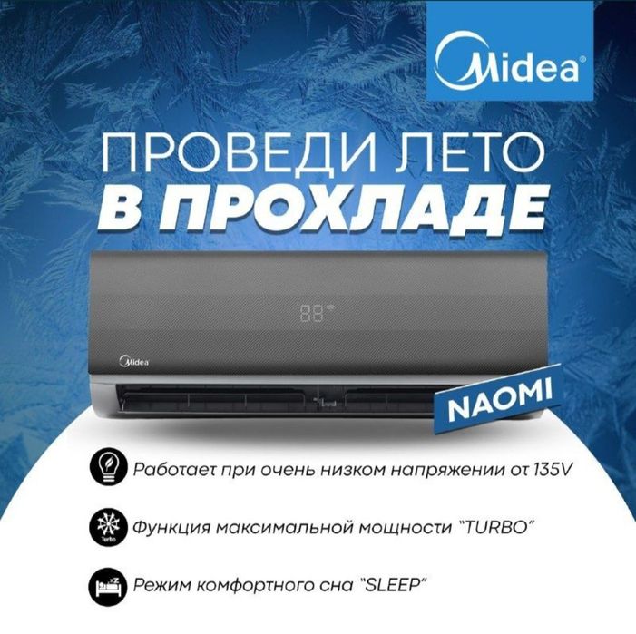 Кондиционер Midea Model Naomi 24.000 BTU INVERTOR Low voltage