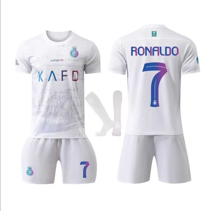 CR7 Бял Детски Комплект Кристиано Роналдо Детски екип 2026 Ал Насър