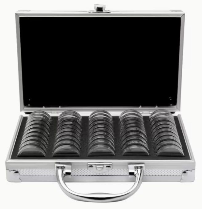 Алуминиев куфар за монети, размер 20,7 см./13 см./5 см.