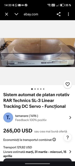 Pick-up Technics full automatic tangențial  made in Japan 1980