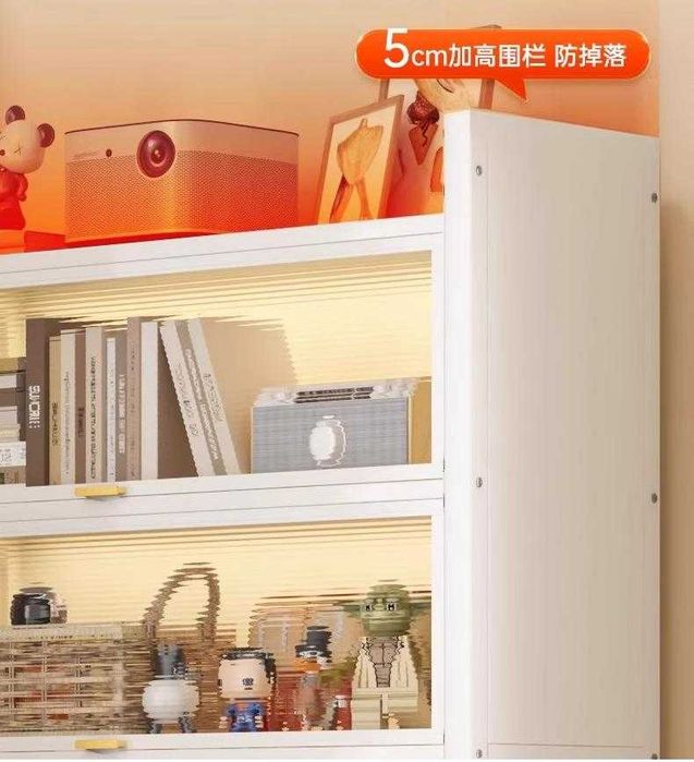 Книжный шкаф с откидной дверцей — прочный, пылезащитный