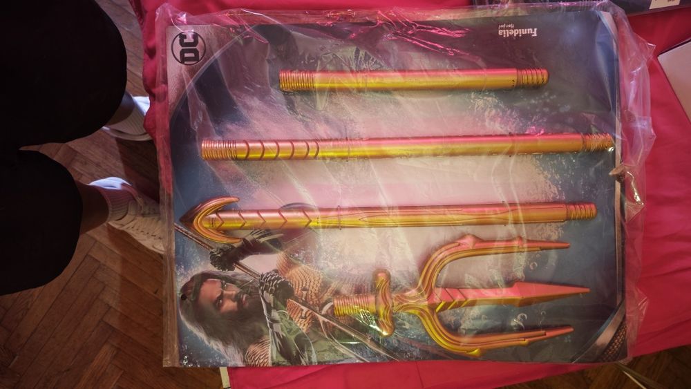 Costum Aquaman Adult Funidelia Marimea L + Trident DC Comics Halloween