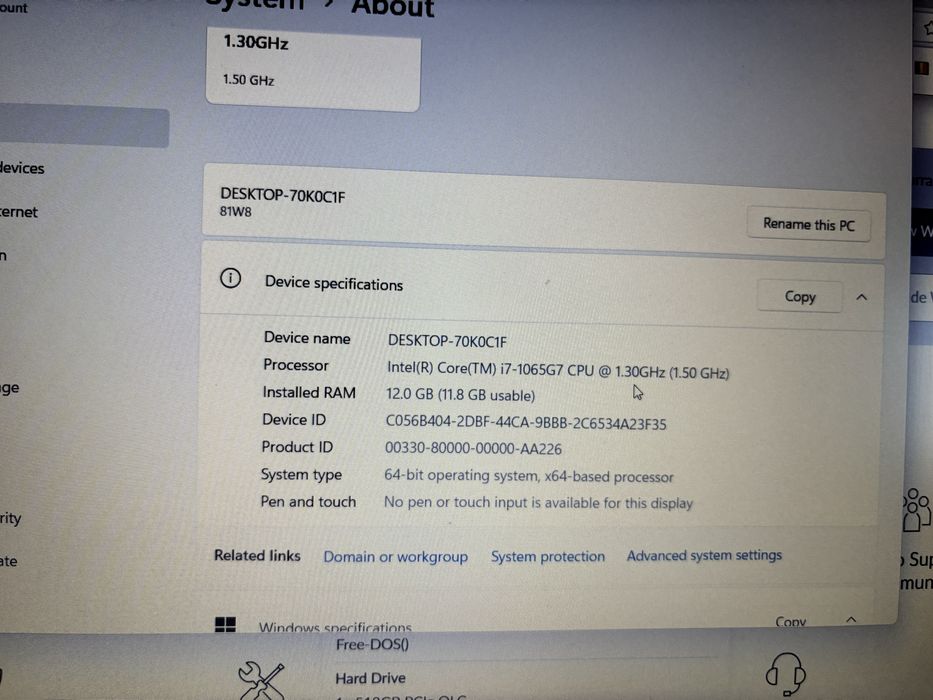 Laptop Lenovo IdeaPad S145-15IIL – Intel i7 Gen 10, 12GB RAM, SSD 512GB NVMe, Win 11 Pro