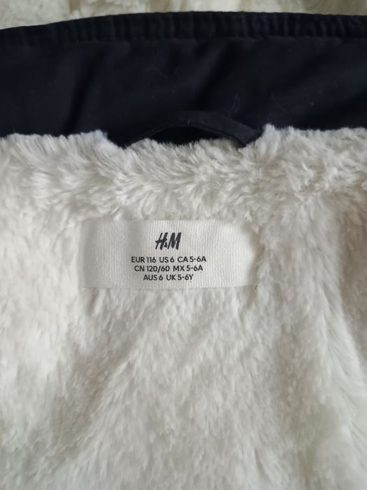 Geacă parka vătuită H&M, bleumarin, măr. 116