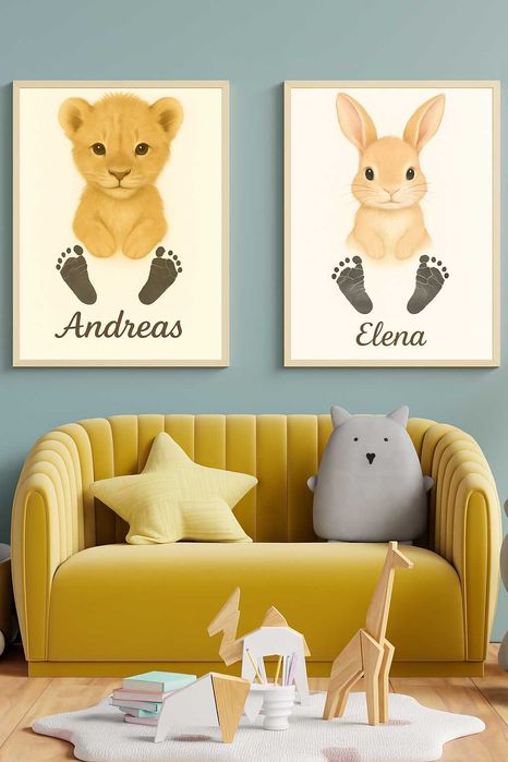Персонализирана картина с отпечатък детски стъпчици