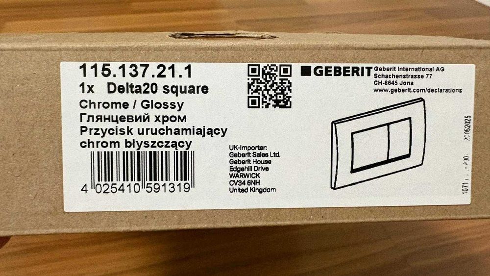 Clapeta de actionare rezervor WC incastrat Geberit Delta20