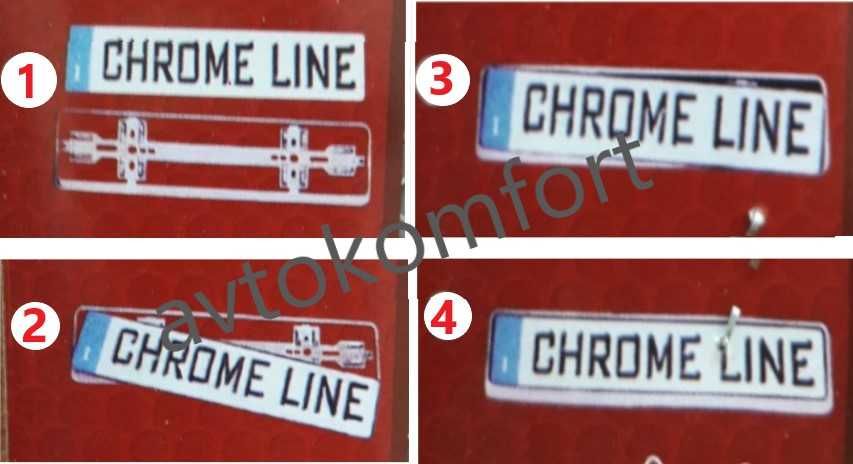 Хромирана Поставка Регистрационен Номер Черен Пластмасова За Автомобил