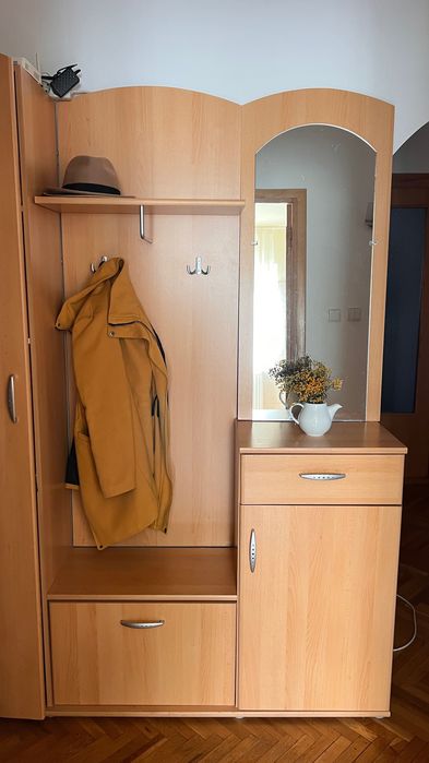 Dulap hol cu oglinda, cuier si pantofar