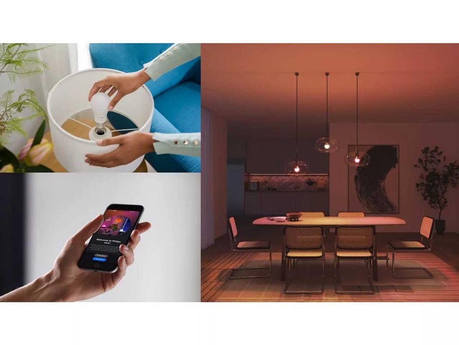 Комплект Philips Hue Essential A19 умни крушки  с Bridge или без