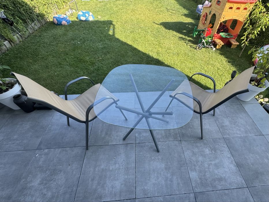 Set terasa masa cu doua scaune