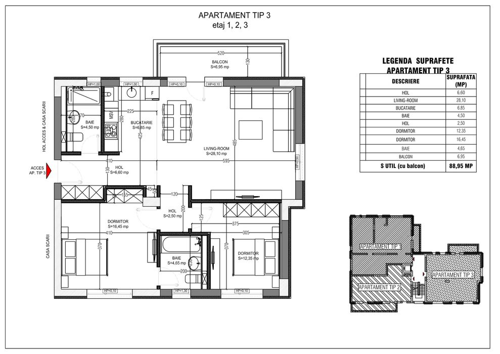 Apartament Pipera OMV, 3 camere