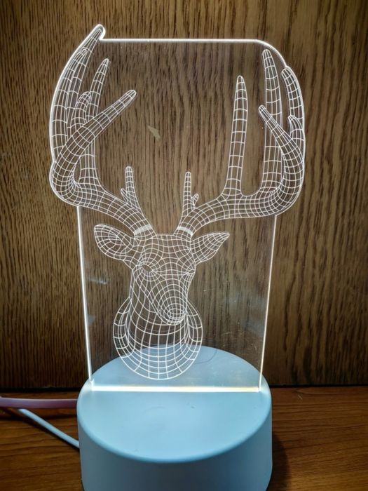 Холограмна 3D LED нощна лампа, 4W, 220V