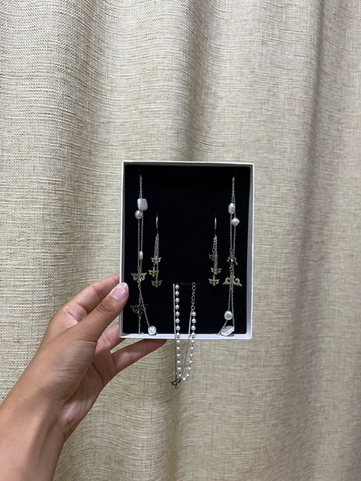 Этно набор  украшений с жемчугом