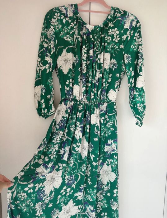 Mango - rochie maxi vaporoasa cu imprimeu floral, S