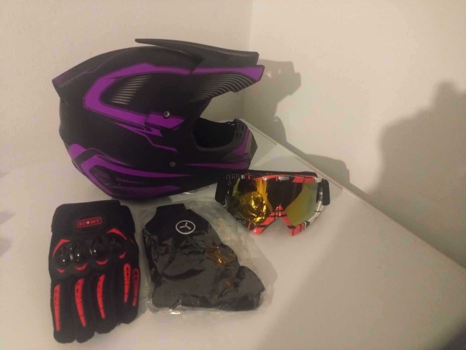 Casca moto/enduro/atv  +Ochelari+Manusi+Cagula