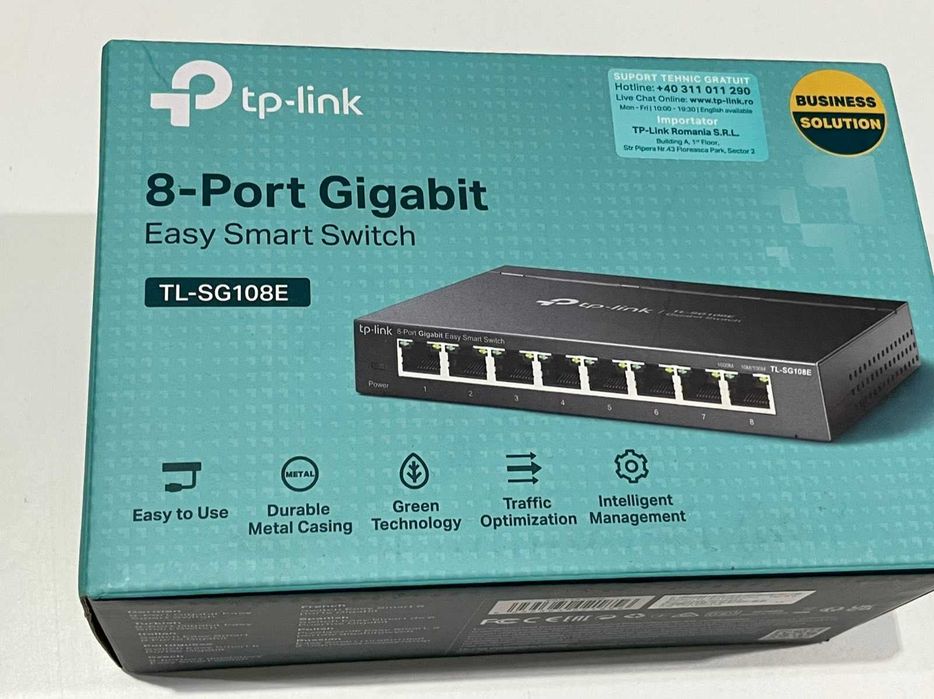 Нов TP-Link TL-SG108E 8-Port Gigabit Easy Smart Switch