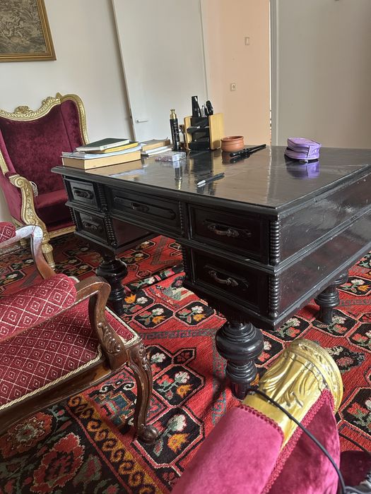 Антикварный письменный стол, 19 век, дуб
