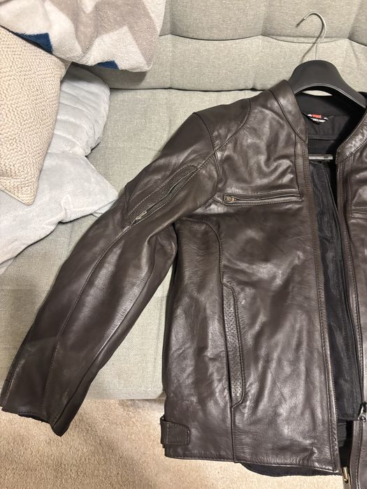 Geaca piele moto plus protectie spate si genunchi