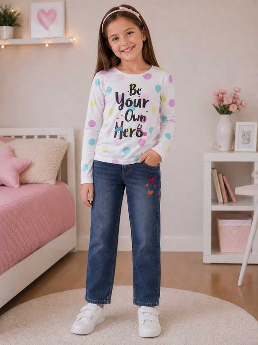 Haine fata 7-8ani, 128cm, toamna, gradinita, blugi si bluza, rochita, LC Waikiki, C&A
