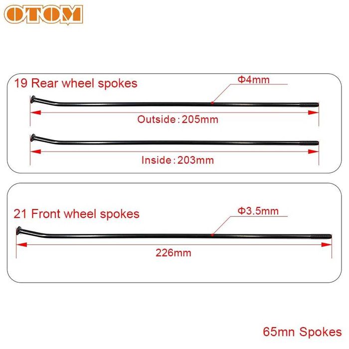 СПИЦА 18" 19" 21"Kawasaki KX 06-20 спици зa капла всички модели