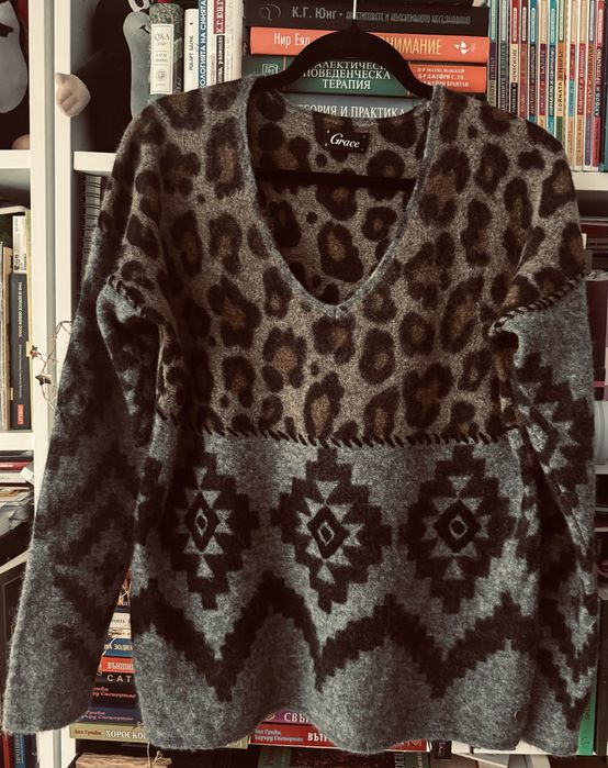 Grace забележителен пуловер Л-ХЛ вълна и алпака в състава