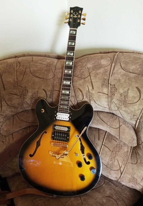 Aston Sedona 335-Semi-Hollow Electric Guitar, китара Астон