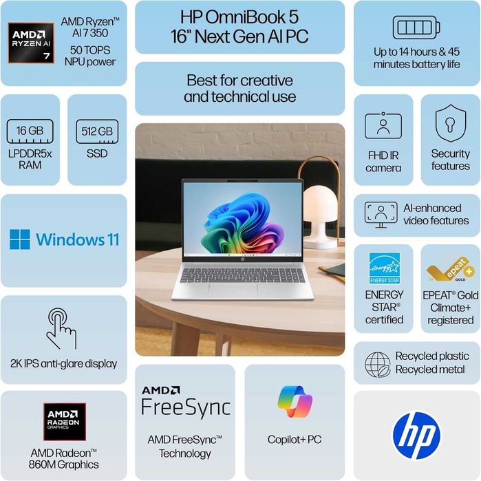 HP OmniBook 5 Ryzen Ai 7-350U