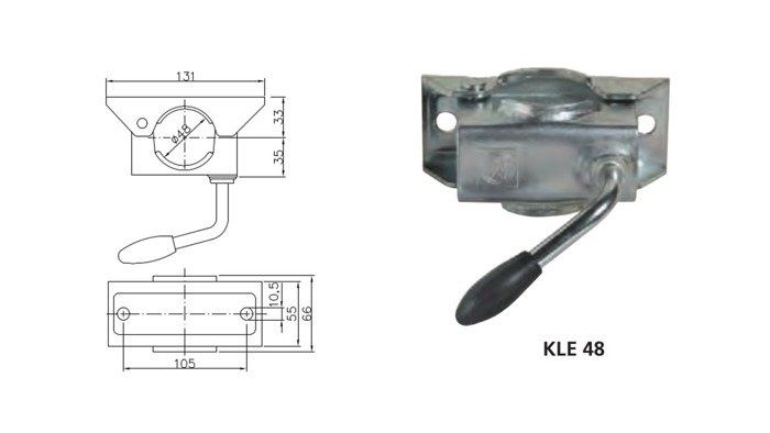 Опорно колело и скоба до 150 кг.