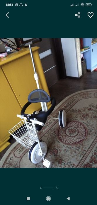 Детский белый велосипед