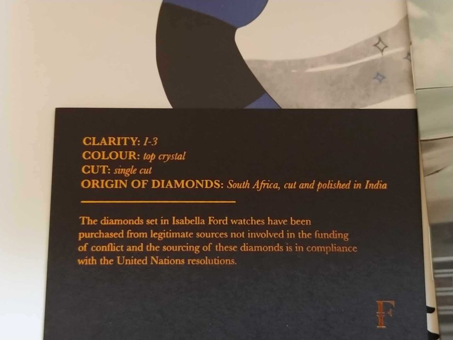 Isabella Ford Иноксов часовник черен с един диамант