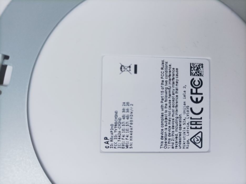 Точка доступа Microtik cAP rbcap2nd wifi