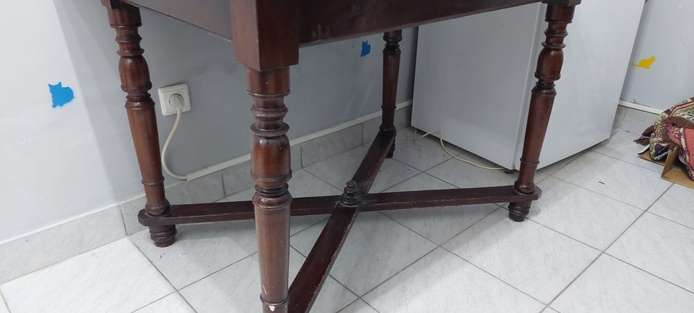 Birou, masă pentru 8 persoane, lemn masiv, vintage.
