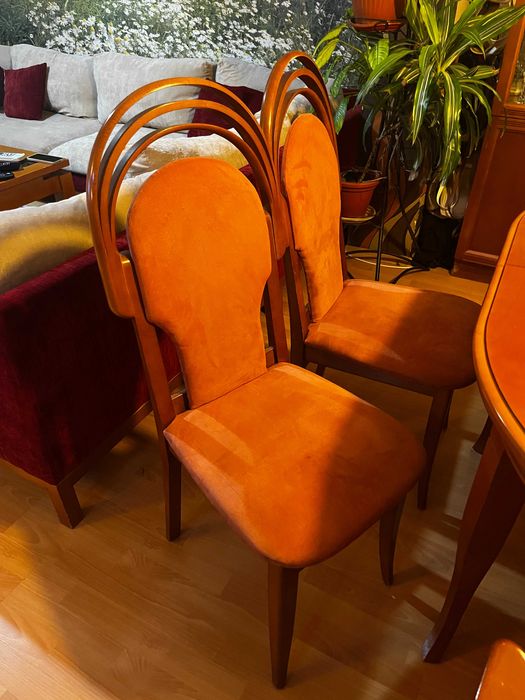 Разтегателна Трапезна Маса + 6 Стола- Масив Дърво