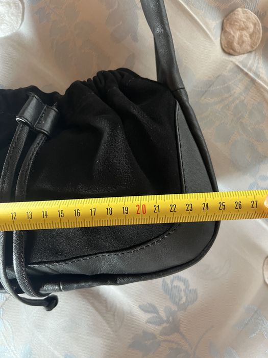 Urbancode, geantă mică, neagră, piele naturală & piele întoarsă