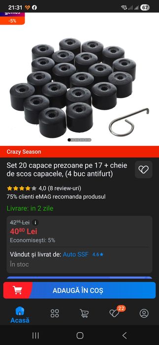 Vand set capace sub cheie de 17