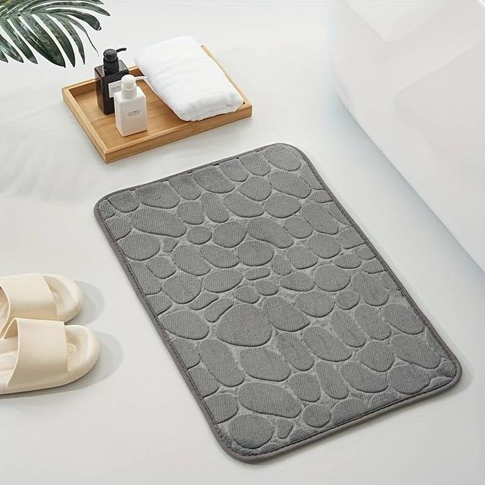 Covoraș de baie cu pietricele de culoare mixtă, cu absorbție rapidă