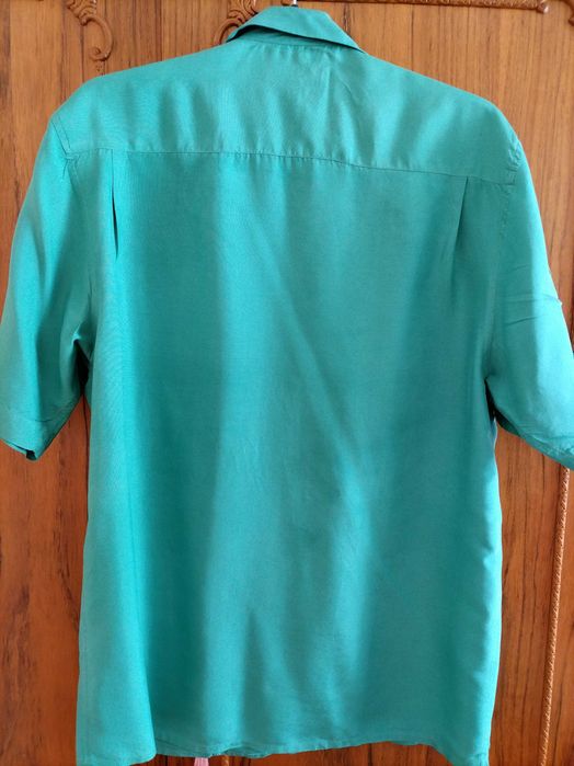 Camasa Timothy Paris, din matase de culoare verde, mar S, in stare exceptionala