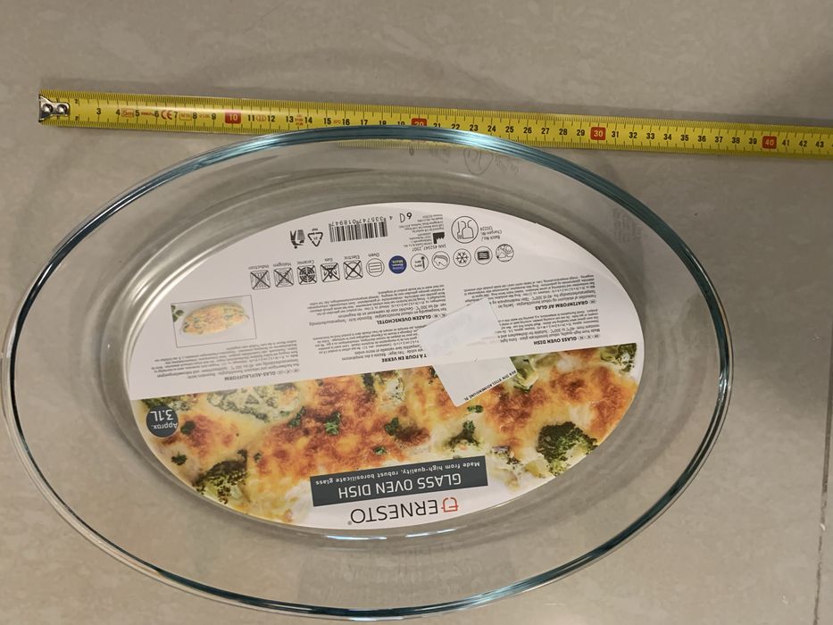 Vas sticla termorezistenta Ernesto, cratita email, 3 site inox