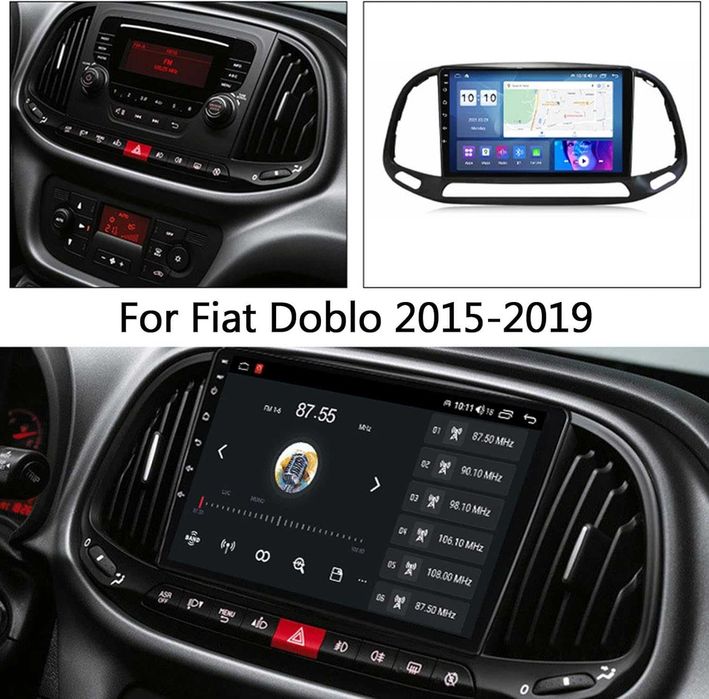 Мултимедия за Fiat Doblo Навигация Android, Carplay, Android Auto, Двоен дин Fiat DOBLO 2015, 2016, 2017, 2018, 2019, година, Фиат Добло, 2DIN