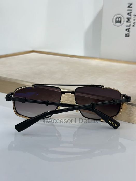 Ochelari de Soare Balmain BRIGADE - V BPS-142D-56 Noi Full Box Verificare Colet Gold Black Nergu