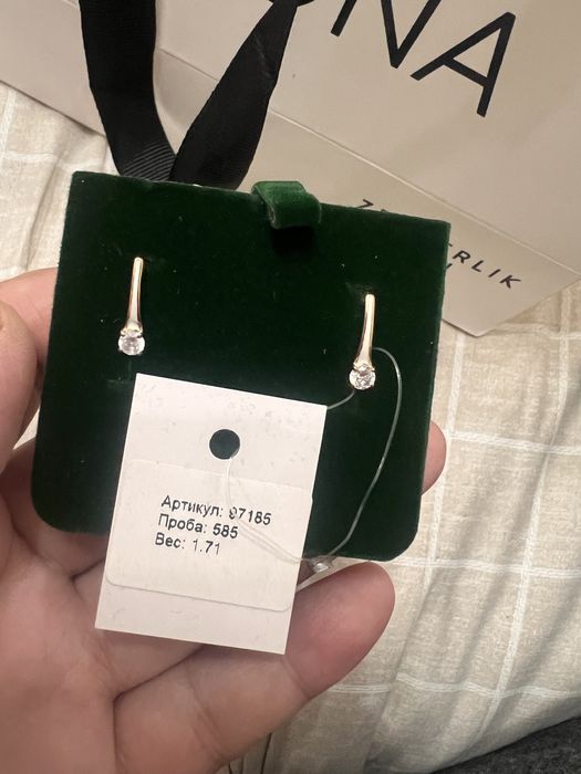 Детские серьги золото