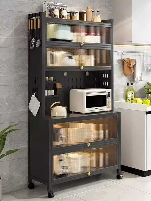 кухонный стеллаж, металлические полки, шкаф для хранения посуды