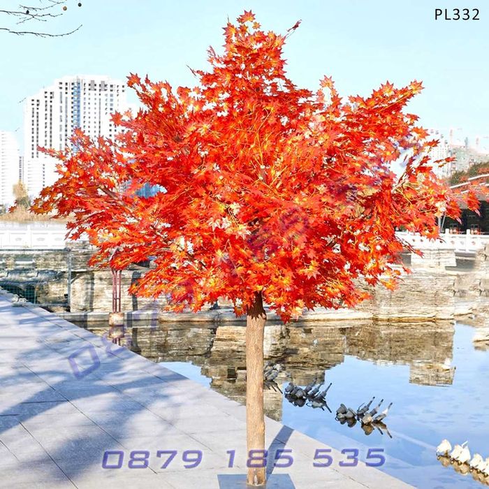 Изкуствено есенно дърво декор 1м 2м цветно интериор студио украса