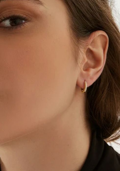 Златни обеци Swarovski Matrix Mini Hoop