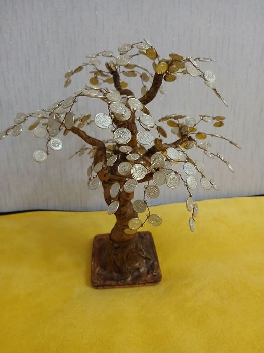 Ручная работа денежное золотое дерево из монет