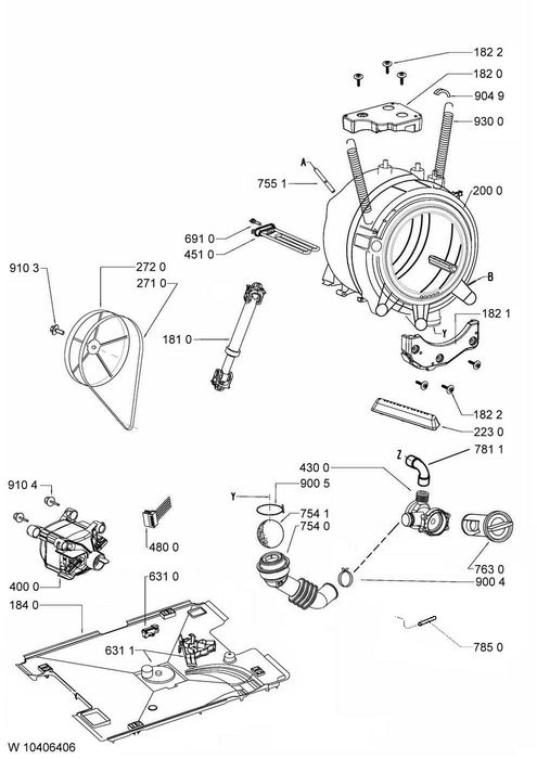 пералня Whirlpool AWOE 81200 C за части  – електроника, помпа и мотор